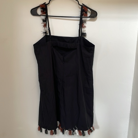 NWT ANTHROPOLOGIE The Hartley Shift Mini Dress black fringe medium $98 - Picture 5 of 6